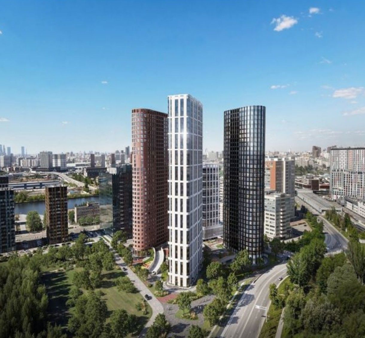 фасад дома, Бизнес-центр Nagatino i-Land, 3 очередь строительства по адресу г Москва, ул Мустая Карима, к 1
